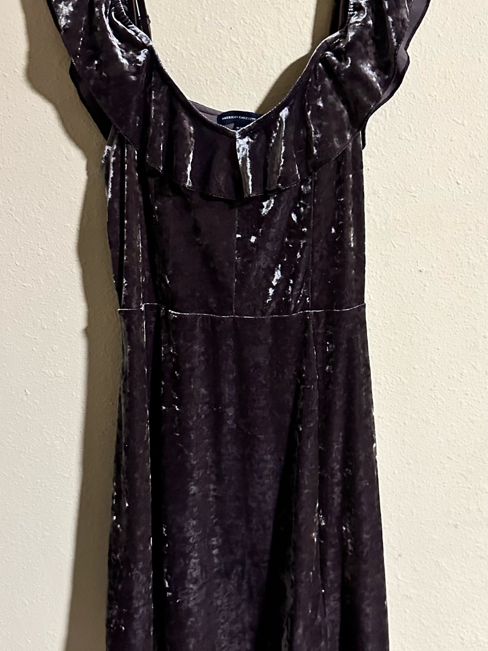 American Eagle Outfitters Velvet Off Shoulder Dress